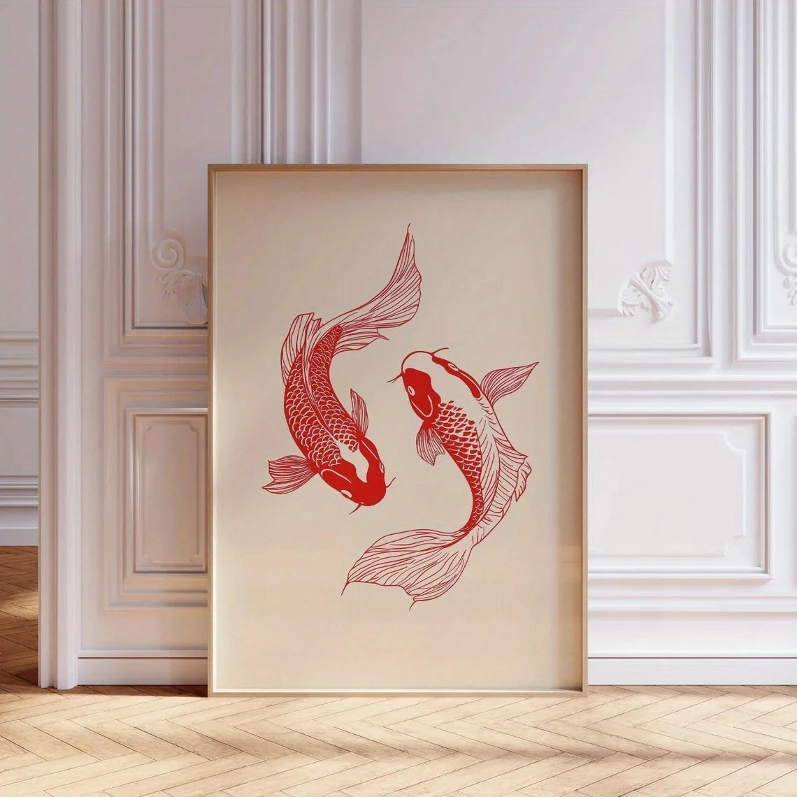 Japanese Red Koi Fish Canvas Poster &mdash; Modern Minimalist Wall Art for Bedroom &amp; Kitchen — view 8 of wall art & prints