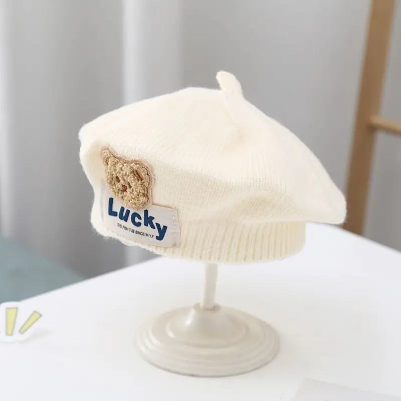 Flower Baby Beret Hat - Knitted Painter Cap for Infant Girls, Cute Toddler Princess Beret — view 15 of baby hats
