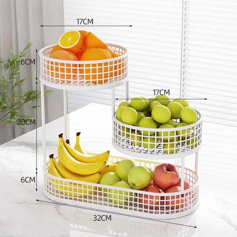Stainless Steel Multi-Layer Fruit Basket &mdash; Elegant Round Display Rack for Kitchen &amp; Dining — view 7 of dining & tableware