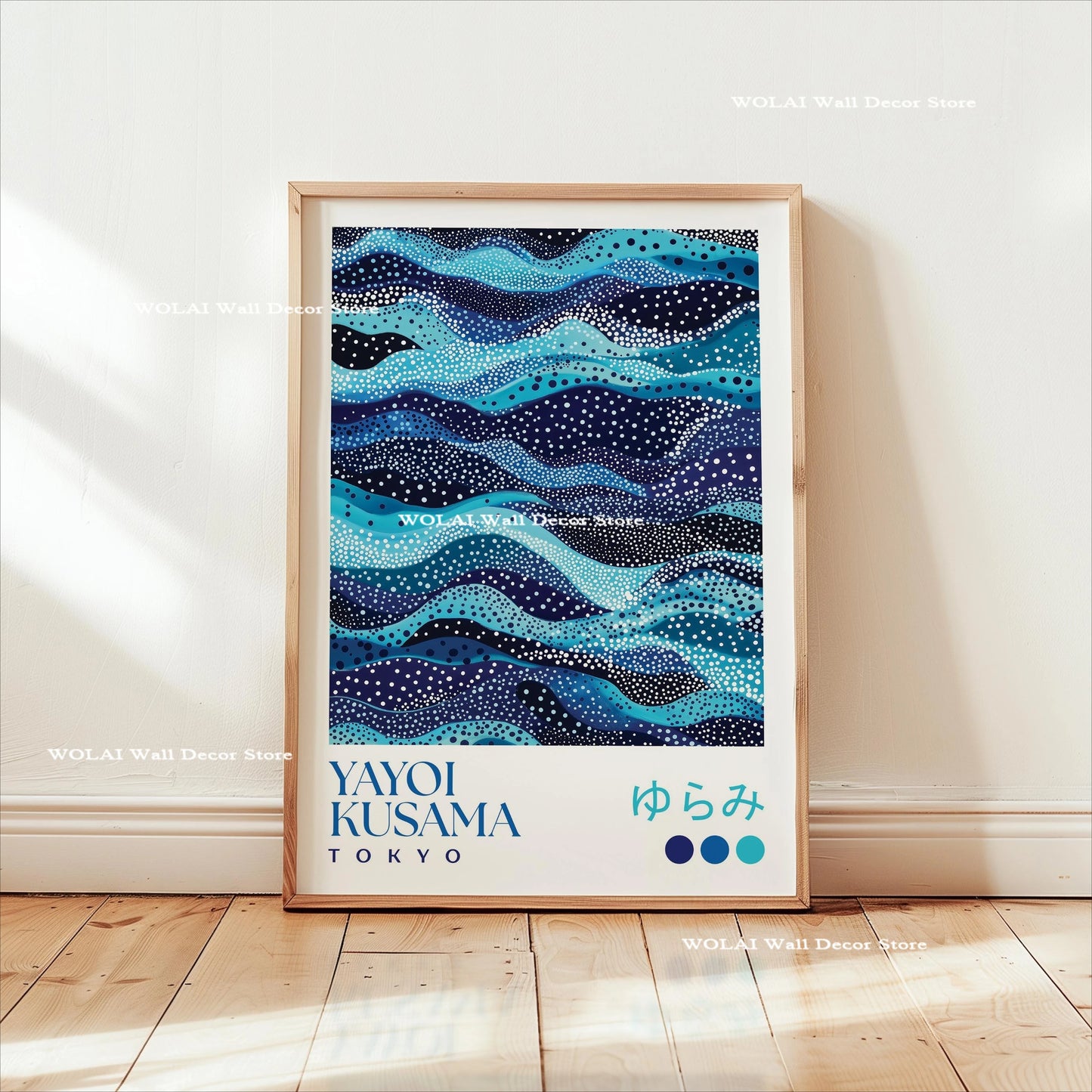 Yayoi Kusama Koi &amp; Jellyfish Canvas Poster &mdash; Japanese Hokusai Giant Wave Wall Art