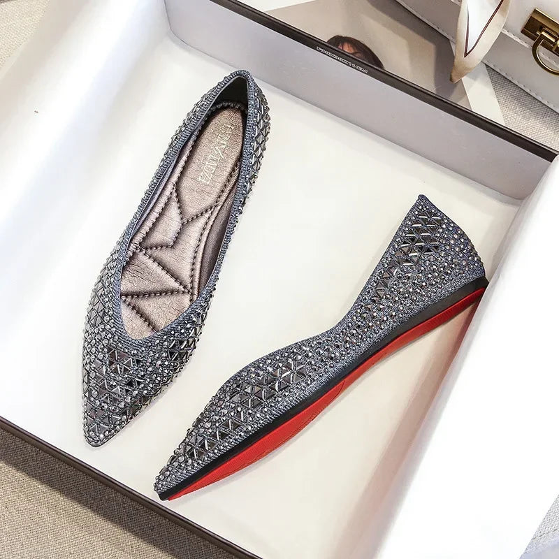 Flats & Ballet — Rhinestone Ballet Flats, Plus-Size Casual Loafers with Sparkle — view 3 of flats & ballet