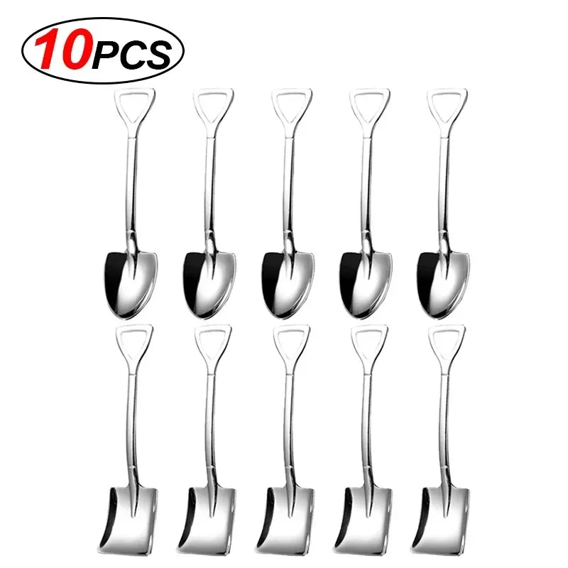 Mini Stainless Steel Dessert Spoons &mdash; Gold &amp; Silver Coffee, Fruit &amp; Ice Cream Teaspoons Set — view 17 of dining & tableware