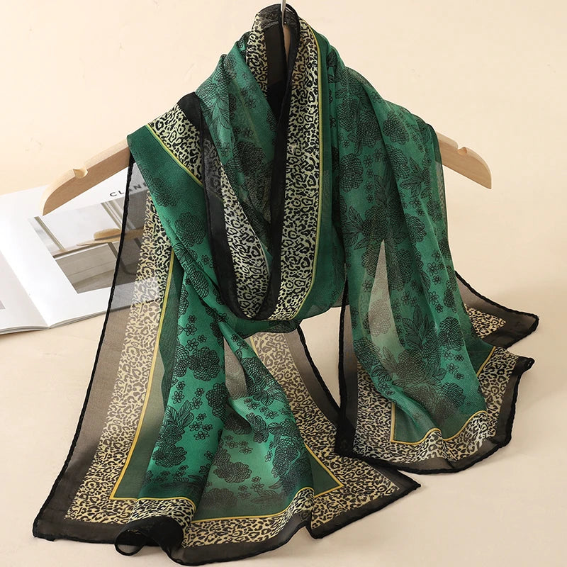 Printed Chiffon Scarf — Lightweight Sun-Protection Beach Shawl Wrap — view 9 of scarves