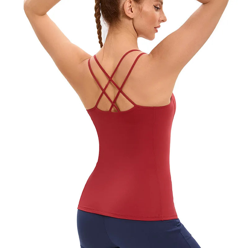 Padded Yoga Crop Top Sports Bra — Women’s Breathable Workout Tank — view 6 of sports & fitness