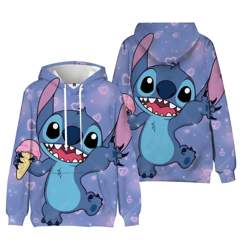 Disney Stitch Hoodie – Cute Kawaii Harajuku Pullover for Women & Couples