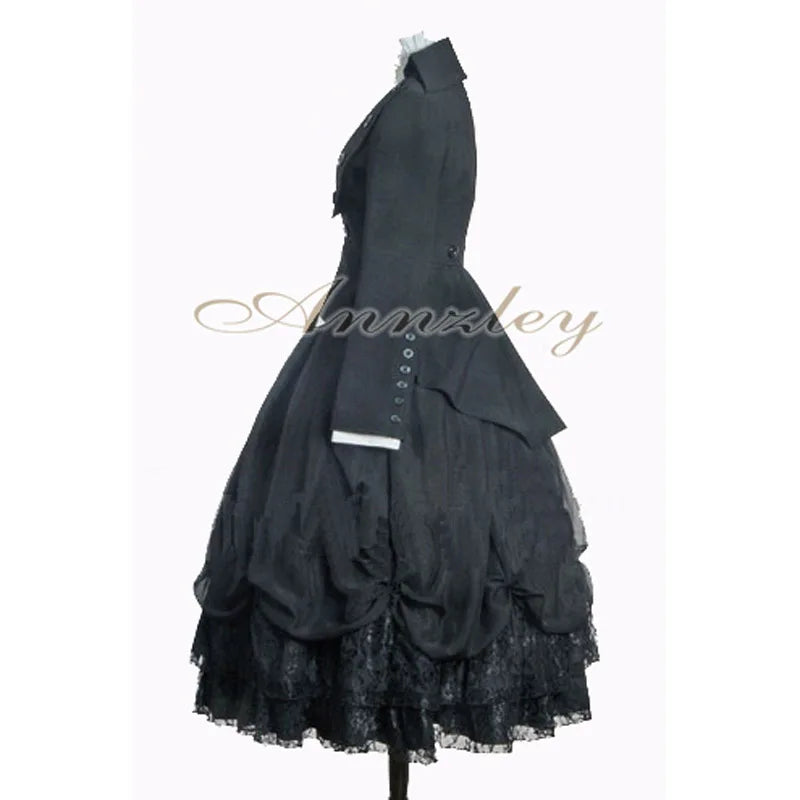 Plus Size Woman Steampunk Gothic Clothes Lolita Style Black Red Chiffon Lace Splicing Pleated Tutu Long Maxi Skirts Womens 2022