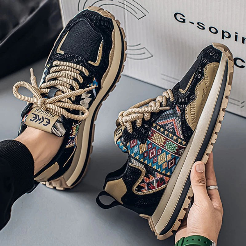 Men's Thick-Soled Sneakers — Trendy Chunky Non-Slip Outdoor Sports Trainers — view 5 of sneakers