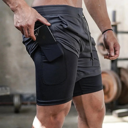 Camo Running Shorts Men — 2-in-1 Quick-Dry Gym Sports Training Shorts — view 1 of shorts