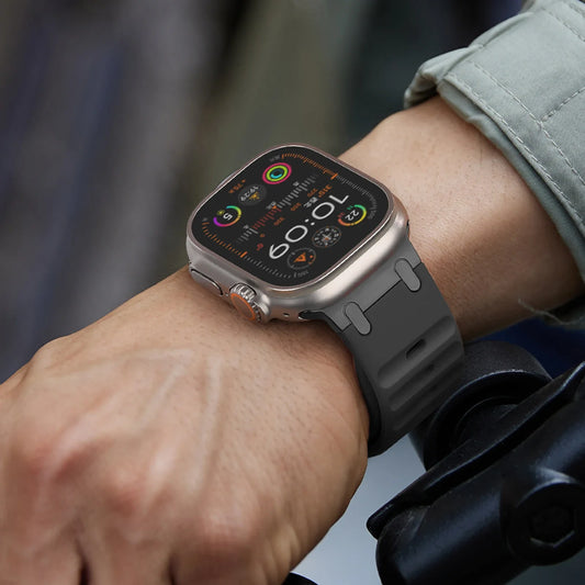 Sport Silicone Strap for Apple Watch Ultra — Stainless Connector Band 44/45/49mm — view 1 of watch straps