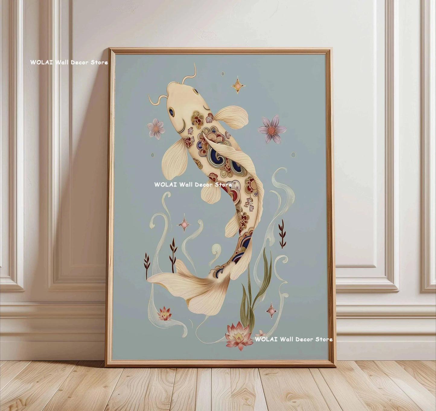 Japanese Forest &amp; Koi Fish Zen Canvas Poster &mdash; Retro Abstract Waves Wall Art for Home — view 15 of wall art & prints