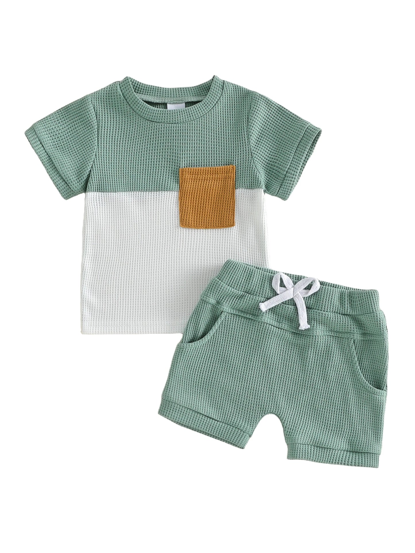 Infant Boy Printed T-Shirt & Elastic Shorts Set - Summer Outfit — view 2 of infant sets