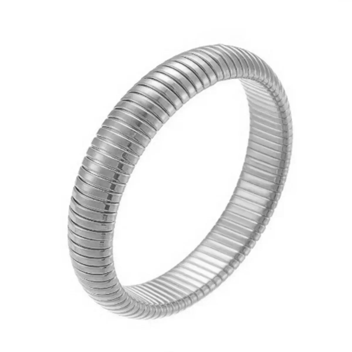 Unisex Waterproof Retro Polished Bracelet — 18K Gold Plated Thick Metal Jewelry — view 10 of jewelry