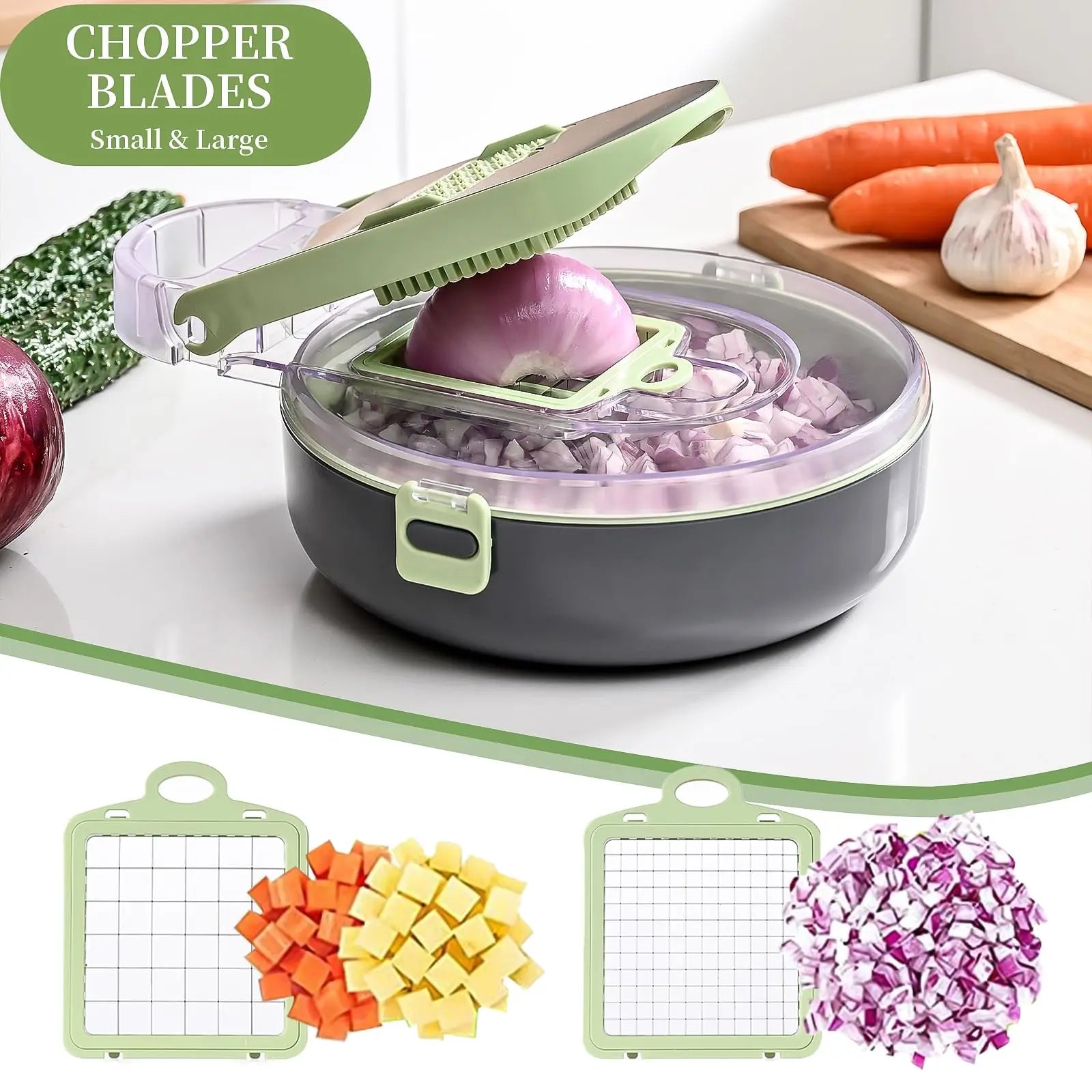 Manual Vegetable Shredder – Small Kitchen Tool for Onions, Potatoes & Fruits — view 3 of home & kitchen