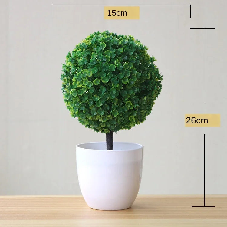 Home Decor Artificial Bonsai Plant — Faux Green Small Tree in Pot for Home, Office & Garden — view 9 of home decor