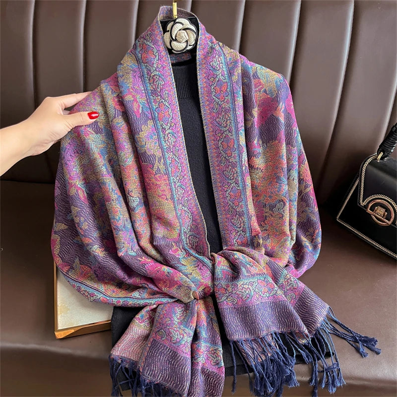 Pashmina Scarf in 58 Signature Shades — Cashmere-Feel Women's Tassel Shawl Wrap Color Stack — view 19 of scarves & wraps