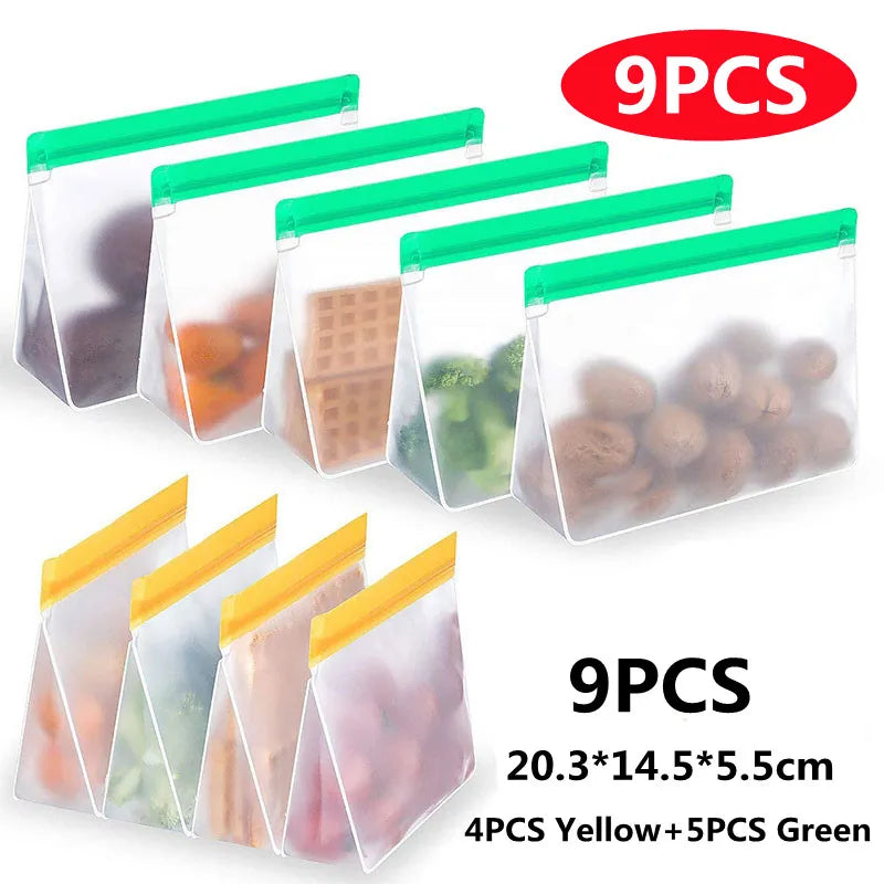 Storage Organizer Silicone Food Bag Set — Reusable Stand-Up Freezer Bags BPA-Free Leakproof — view 14 of storage & organisation