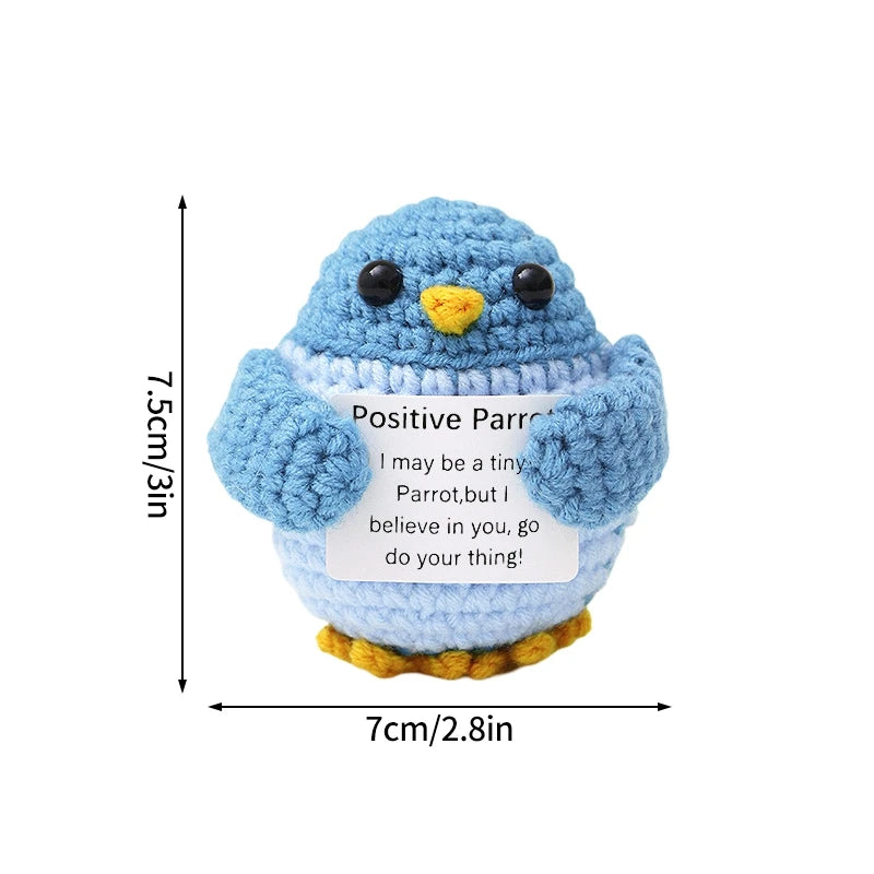 Home Decor Hand-Woven Crochet Ornament — Funny Vegetable Animal Doll with Hugging Card, Positive Energy Desk Accent & Gift