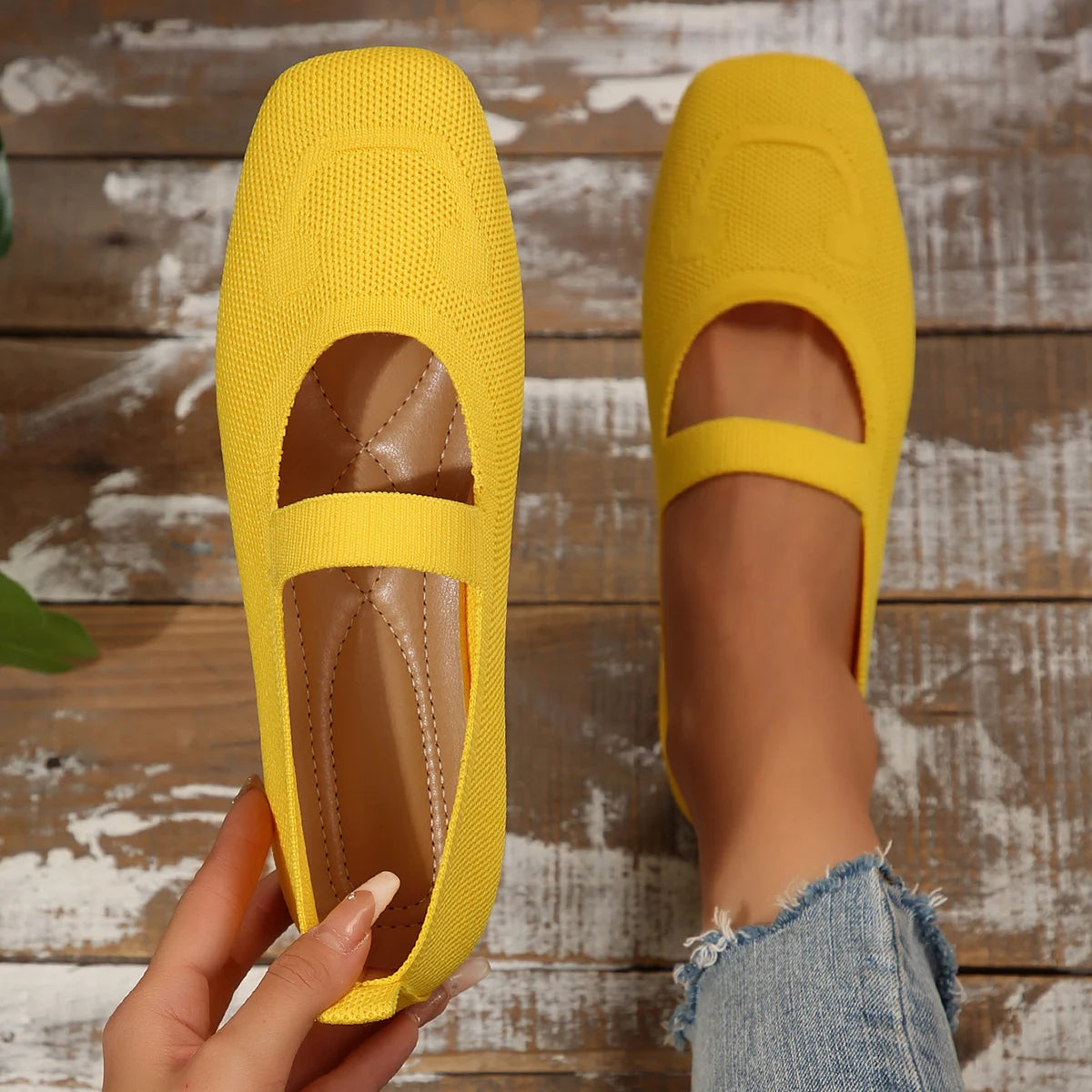 Flats & Ballet — Knit Soft Loafer Flats, Lightweight Breathable Summer Slip-Ons — view 4 of flats & ballet