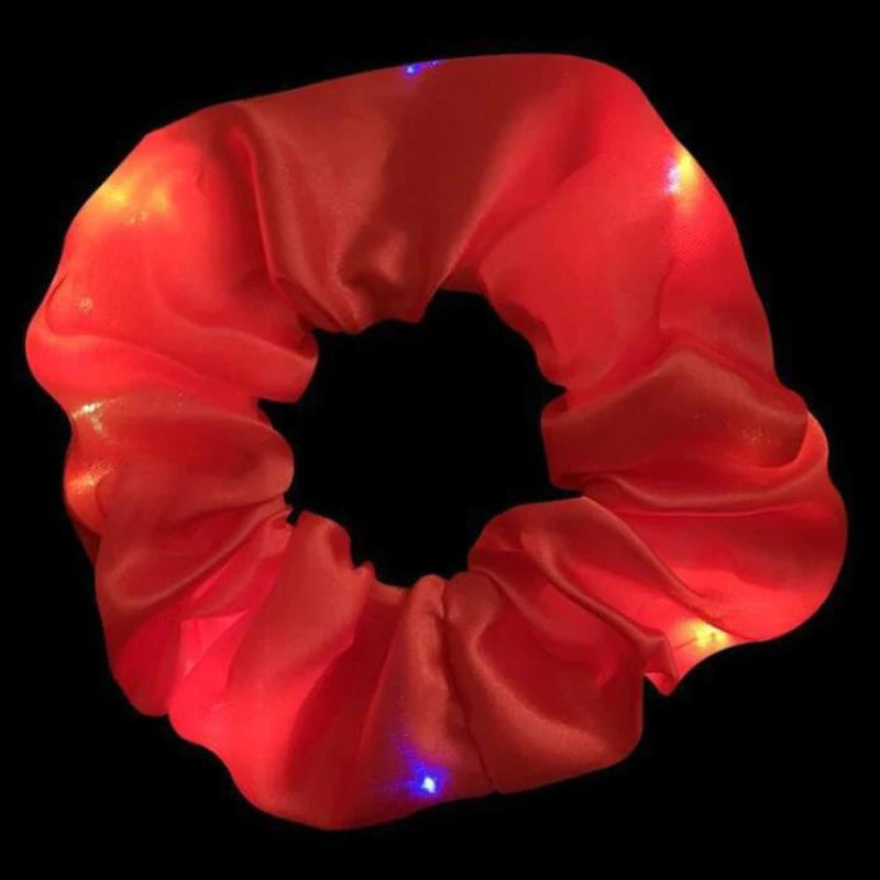 Fashion LED Luminous Hair Scrunchies Light Up Glowing Scrunchy Hair Band For Girls Flashing Hair Tie Hair Rope Hair Accessories — view 15 of product