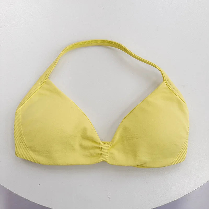 Women’s Lace-Up Sports Bra — Thin-Strap Camisole Seamless Push-Up Yoga Gym Top — view 5 of sports bras