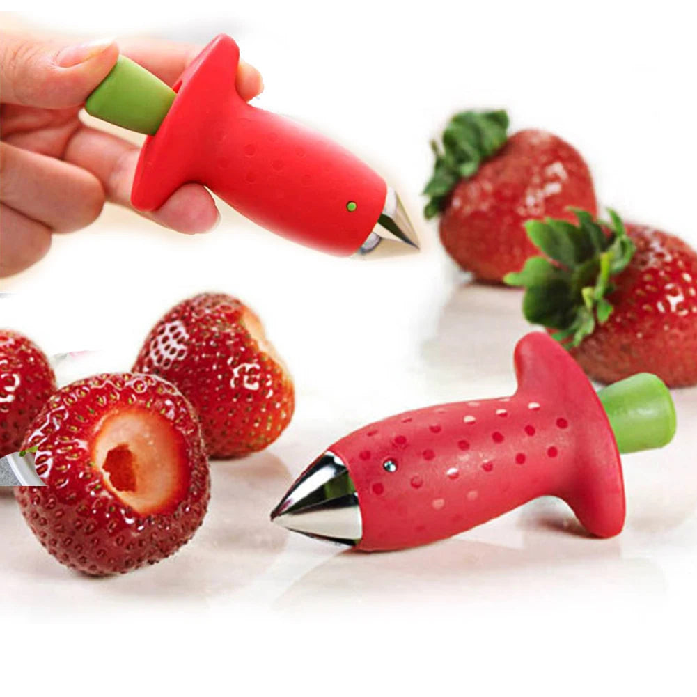 Strawberry & Pineapple Huller — Tomato Stalk Remover & Fruit Leaf Cleaner — view 2 of kitchen gadgets