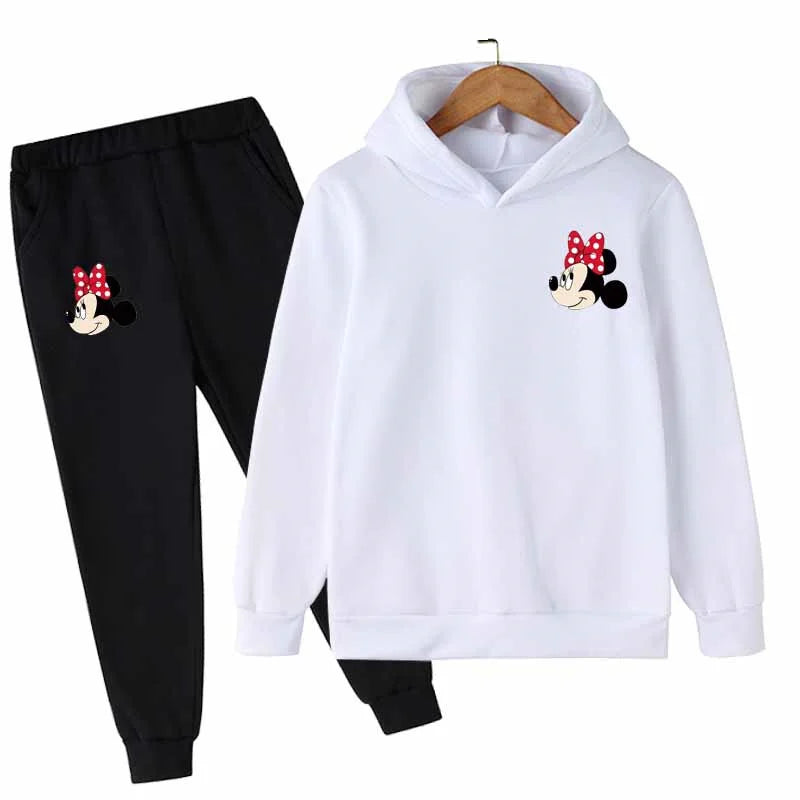 Minnie Mouse Cotton Casual Newborn Baby Boys Girls Outfits Suit Hoodies Tops+Pants 2Pcs