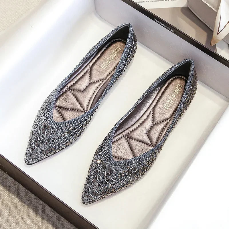 Flats & Ballet — Rhinestone Ballet Flats, Plus-Size Casual Loafers with Sparkle — view 1 of flats & ballet