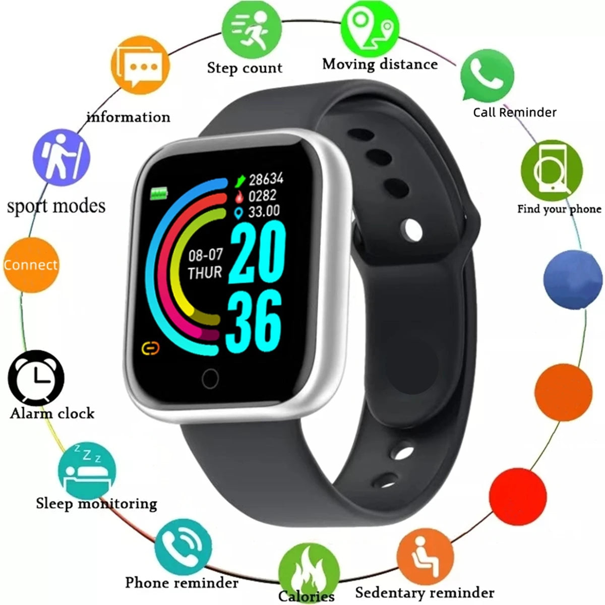 Unisex Smart Watch — Bluetooth Fitness Tracker Wristwatch for Men & Women (Local+) — view 13 of smart watches
