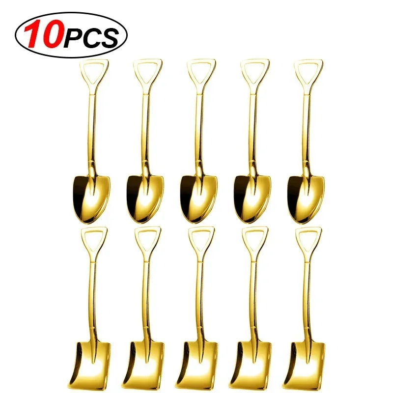 Mini Stainless Steel Dessert Spoons &mdash; Gold &amp; Silver Coffee, Fruit &amp; Ice Cream Teaspoons Set — view 11 of dining & tableware