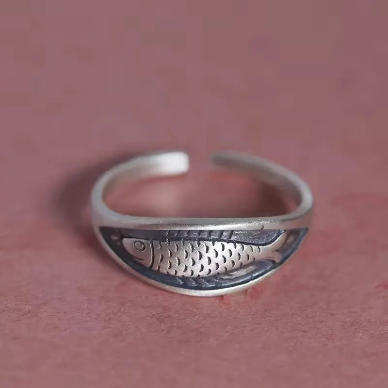 VENTFILLE Women's 925 Sterling Silver Flower Ring — Hollow Retro Fine Jewelry Gift