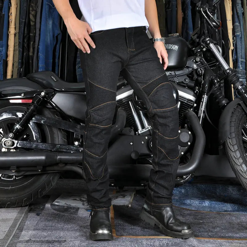 Men's Motorcycle Riding Jeans — Anti-Fall Racing Rider Pants All Seasons — view 4 of men's clothing