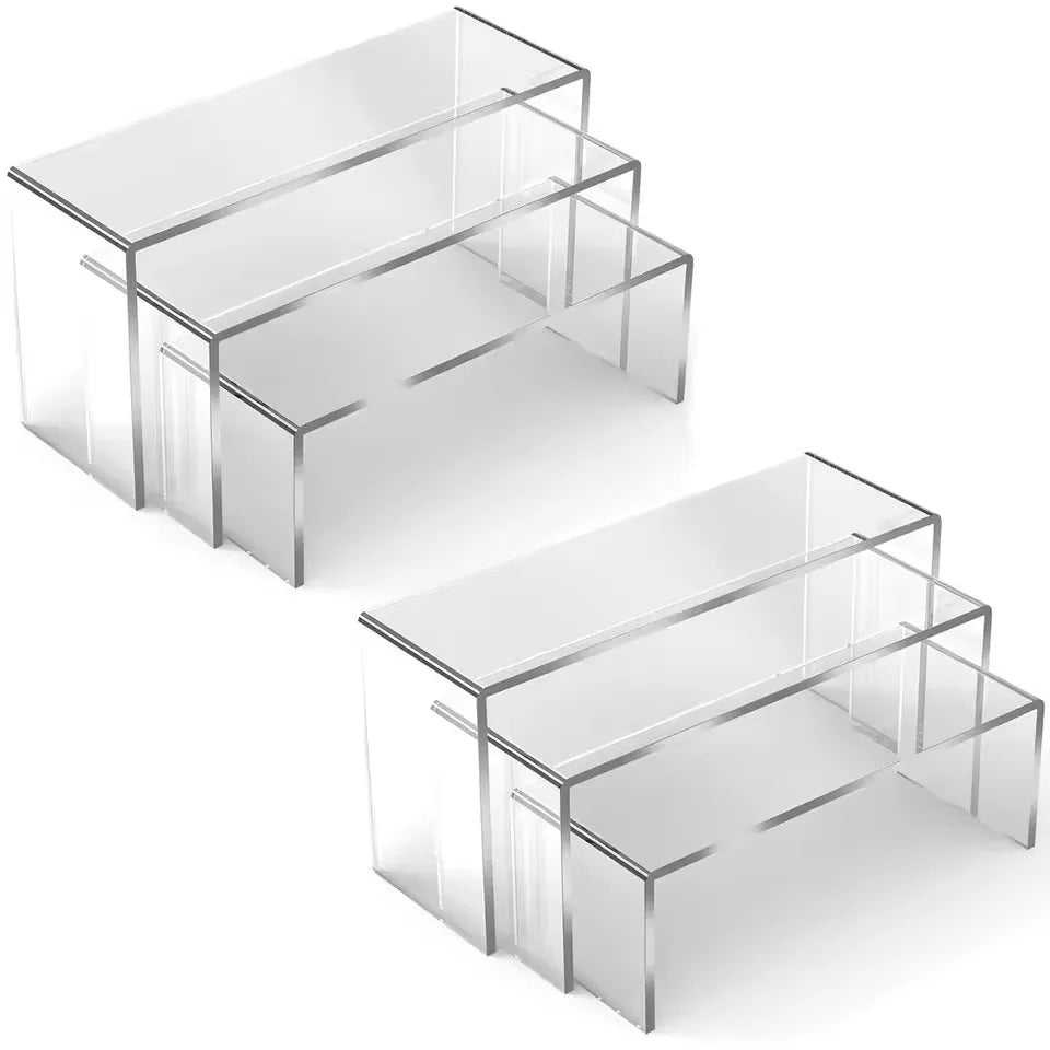 Storage Organizer Clear Acrylic Display Riser — 3/6/9/12-Piece Cosmetic Jewelry Cup Holder Showcase — view 9 of storage & organisation