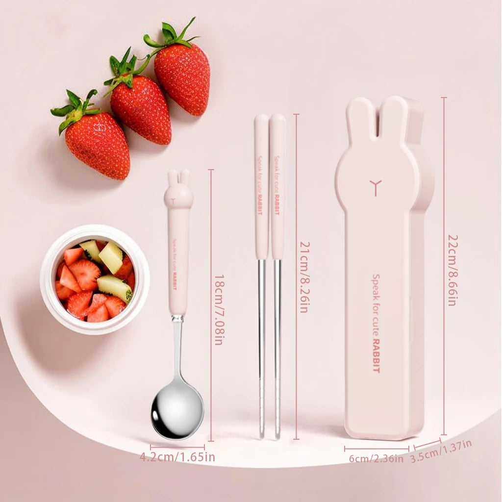Portable 304 Stainless Steel Cutlery Set &mdash; Reusable Fork, Spoon &amp; Chopsticks with Case — view 10 of dining & tableware