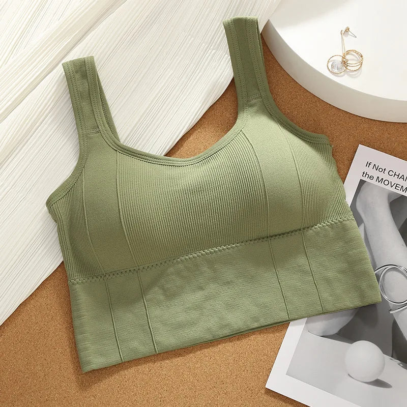 Breathable Seamless Sports Bra — Anti-Sweat Shockproof Yoga Workout Crop Top — view 11 of sports bras
