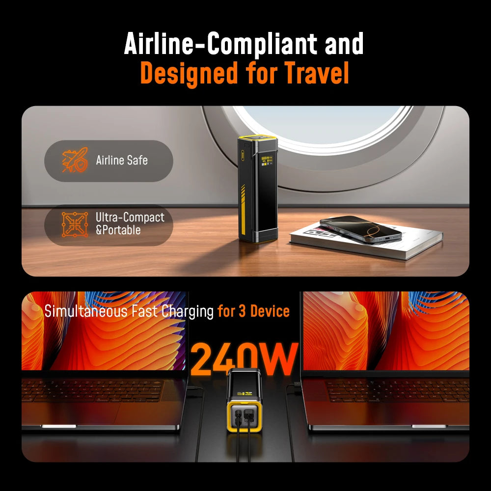 AOHI The Future Starship 240W 27,600mAh Power Bank — LED Display GaN Charger — view 3 of power banks