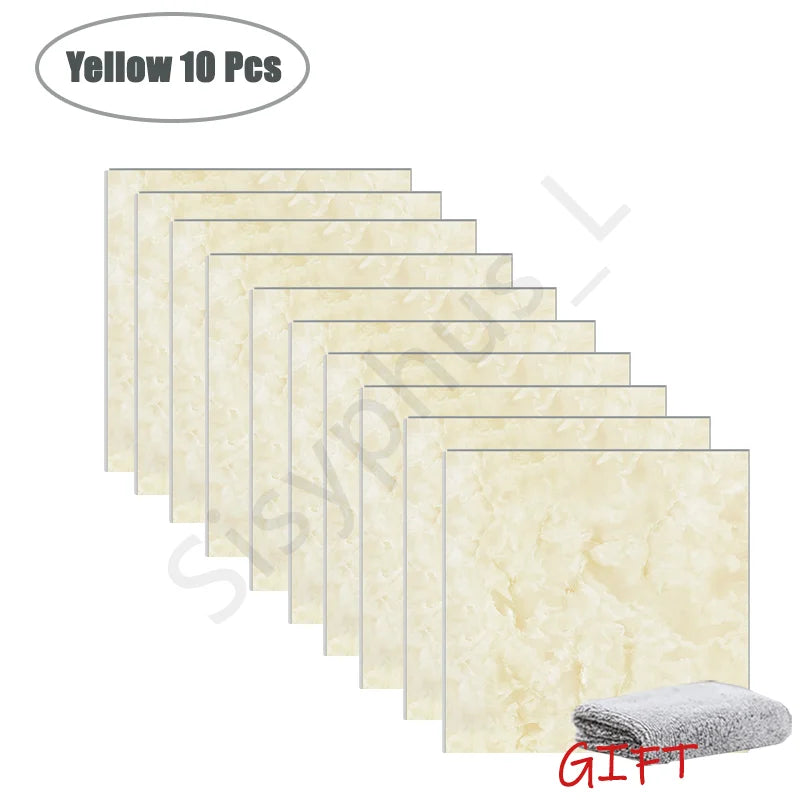PVC Marble Peel-and-Stick Wall & Tile Stickers (10–50PCS) – Waterproof Self-Adhesive Floor & Backsplash Decor