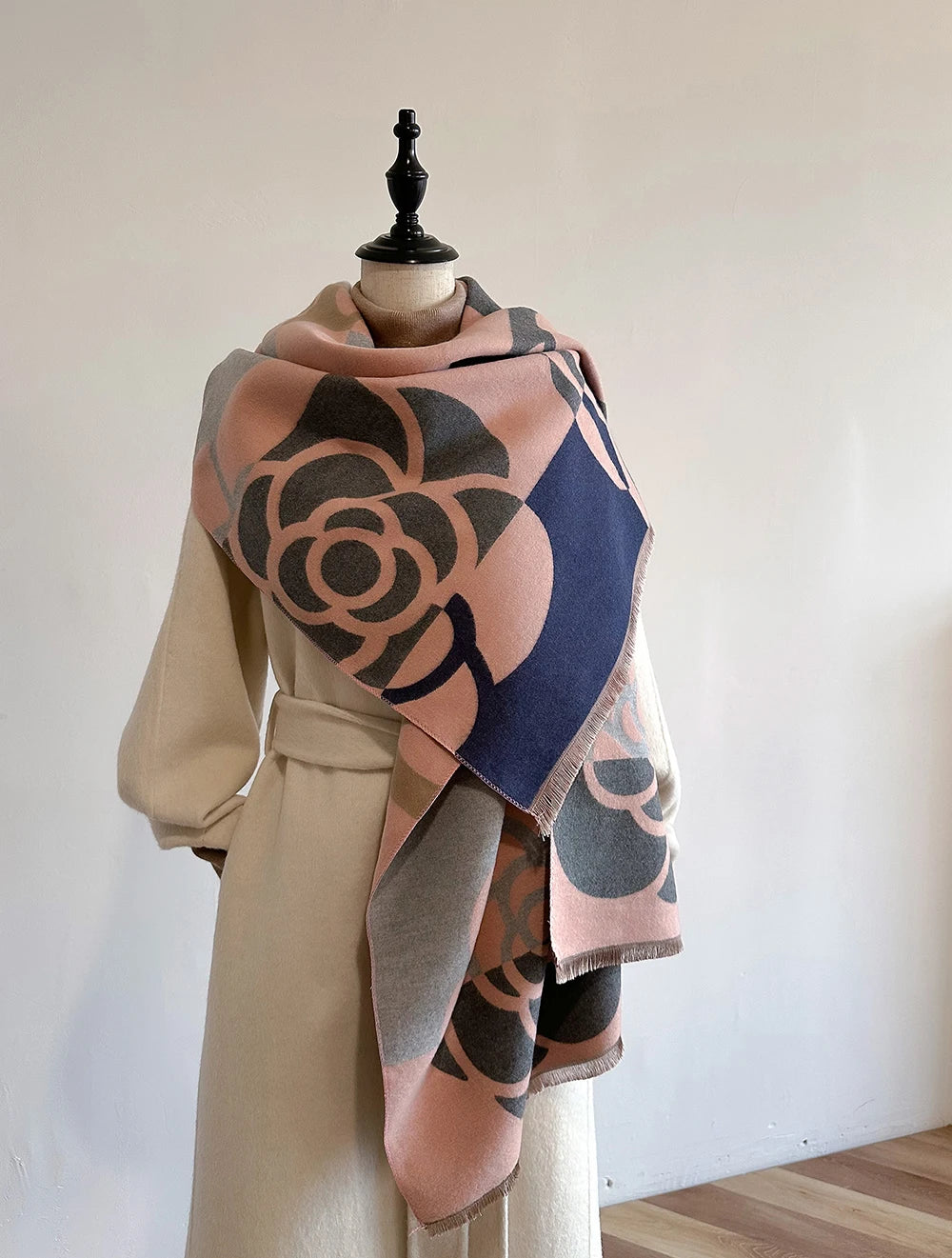 Pashmina Scarf Quiet-Luxury Everyday Wrap — Soft Cashmere-Feel Thick Warm Winter Blanket Shawl — view 7 of scarves & wraps