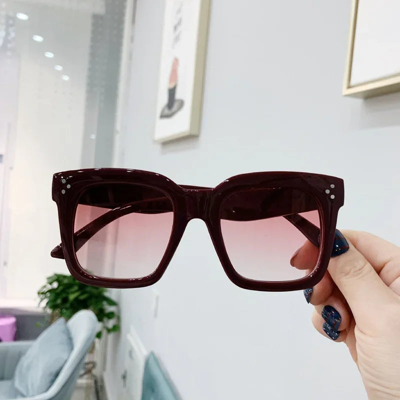 Oversized Square Sunglasses Retro Black — Celebrity-Coded Driving Vintage Designer Mirror Shades — view 3 of sunglasses