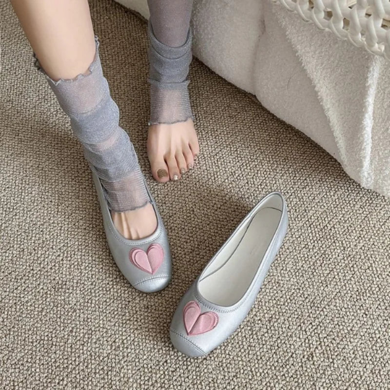 Flats & Ballet — Square-Toe Applique Ballet Flats, Low-Heel Slip-On Dress Flats — view 4 of flats & ballet