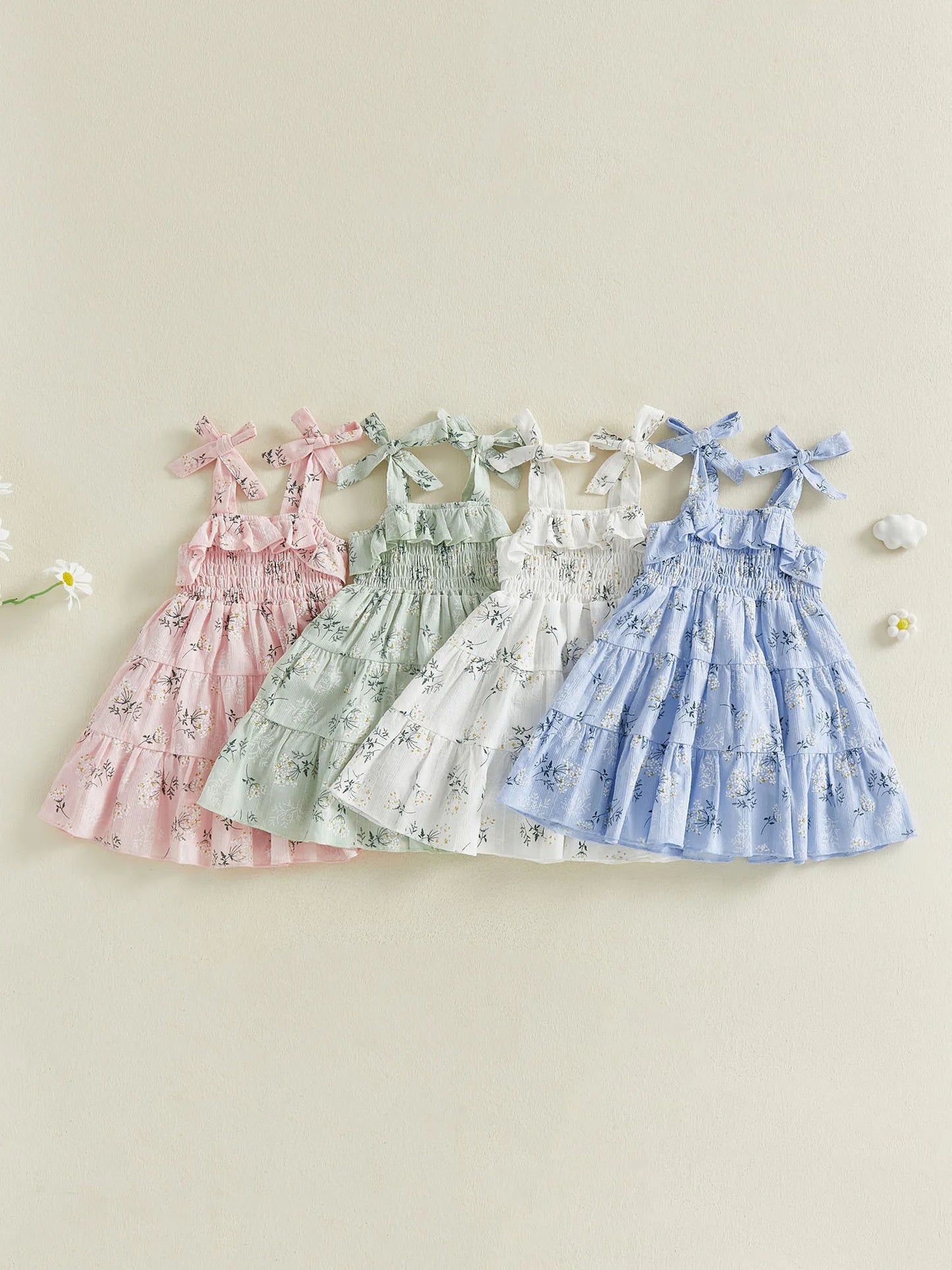 Toddler Floral A-Line Dress - Sleeveless Tie-Shoulder Summer Dress — view 3 of toddler dresses