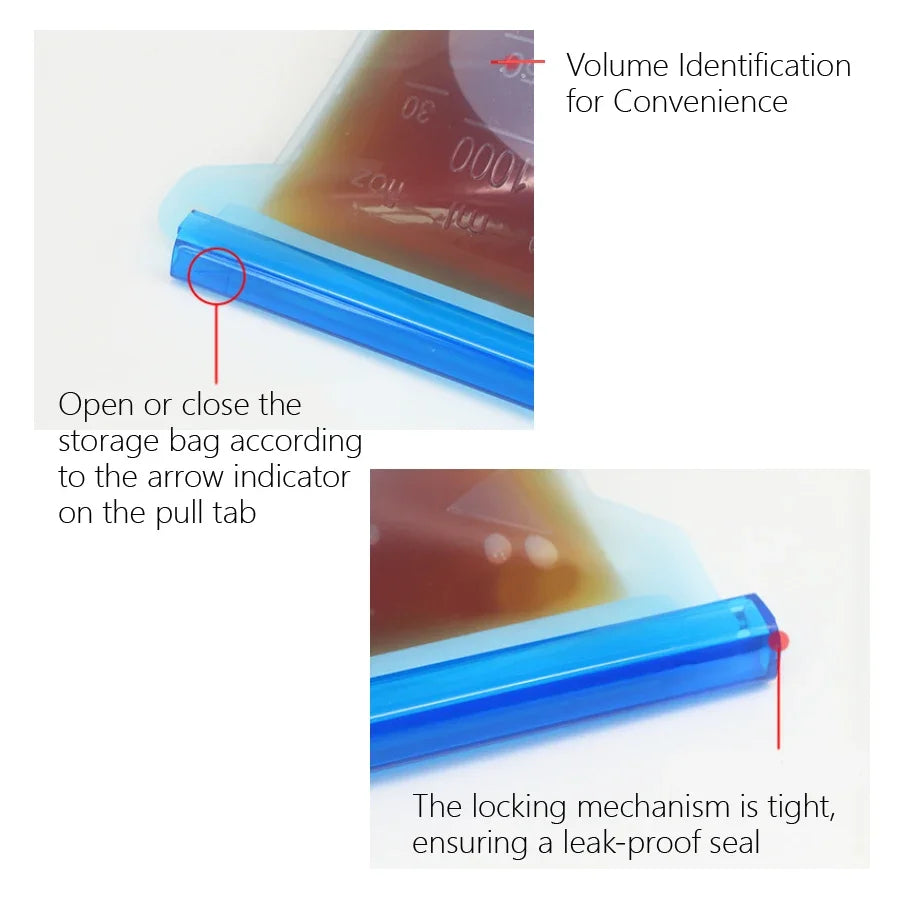 Art lalic 1000ml Reusable Silicone Food Storage Bag – Airtight Leakproof Zip Seal Freezer & Lunch Bag (4 Colors)