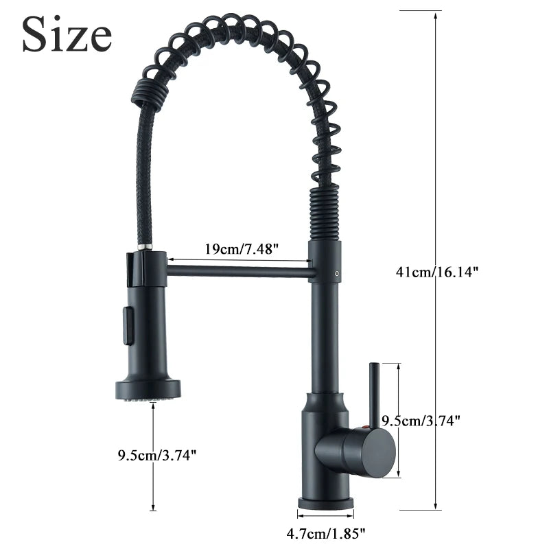 Pull-Down Kitchen Faucet with Single Handle – Hot/Cold Mixer Tap, 360° Swivel Dual-Function Sprayer