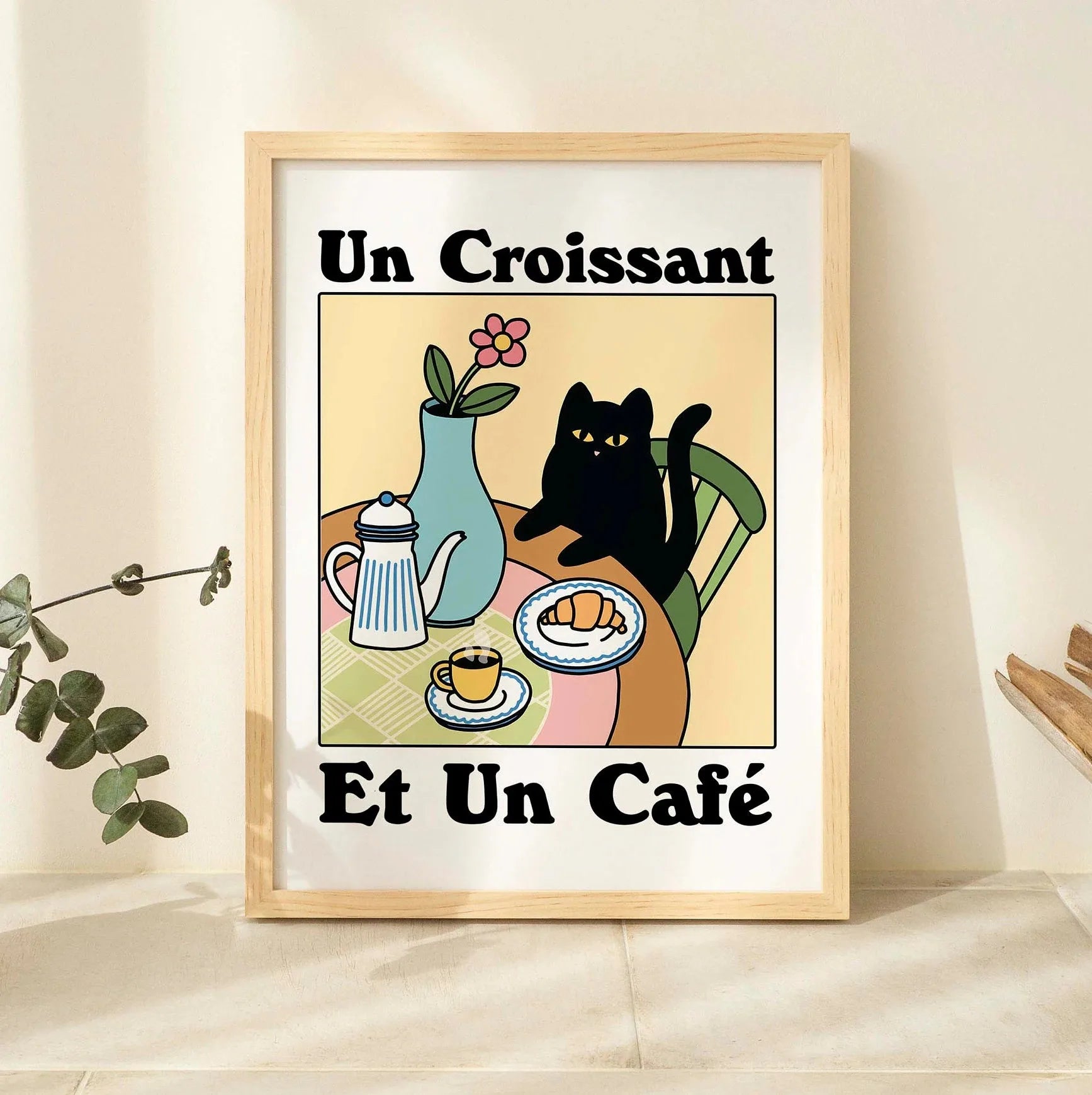 Spaghetti &amp; Espresso Cat Canvas Poster &mdash; Retro Kitchen Wall Art for Caf&eacute; &amp; Home — view 15 of wall art & prints