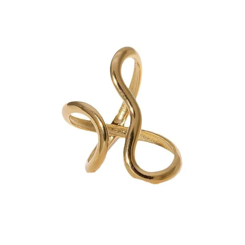 Women's Waterproof Open Ring — 18K PVD Gold Plated Stainless Steel Jewelry — view 6 of jewelry