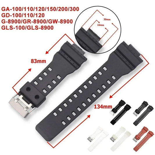 Replacement Strap for Casio G-Shock — GA-100/110/120/140/200/400/700/800 & GD-100 Series — view 1 of watch straps