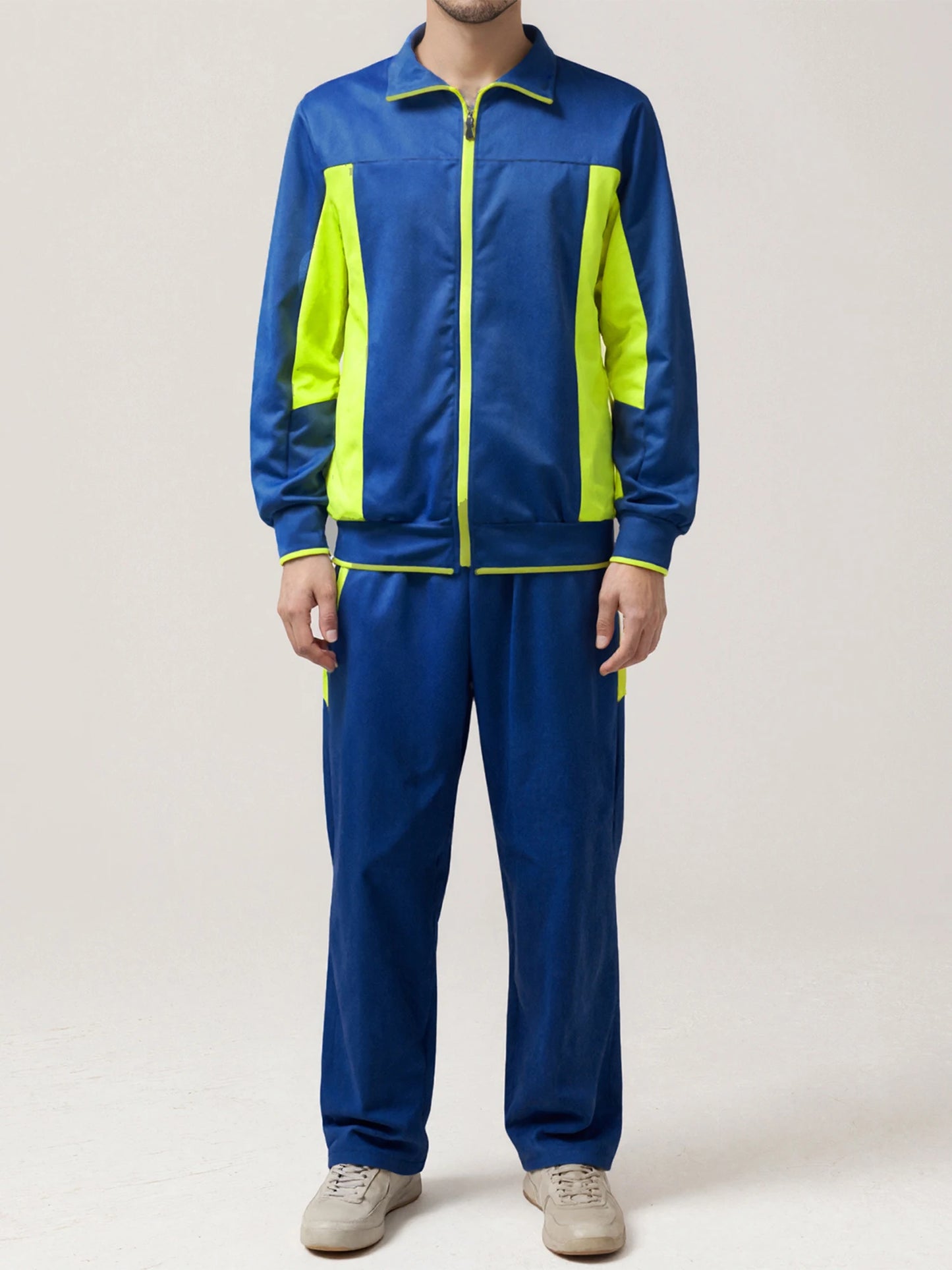 Men&rsquo;s 2-Piece Contrast-Color Tracksuit &mdash; Long-Sleeve Sweatshirt + Pants Training Set — view 4 of tracksuits