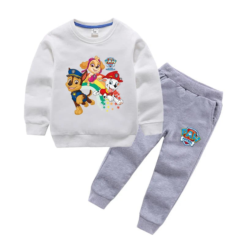 Paw Patrol Children Sets 2024 Autumn Boys/Girls Long sleeve t shirt Kids Kawaii Anime Clothing Sweatshirts and Pants Suits