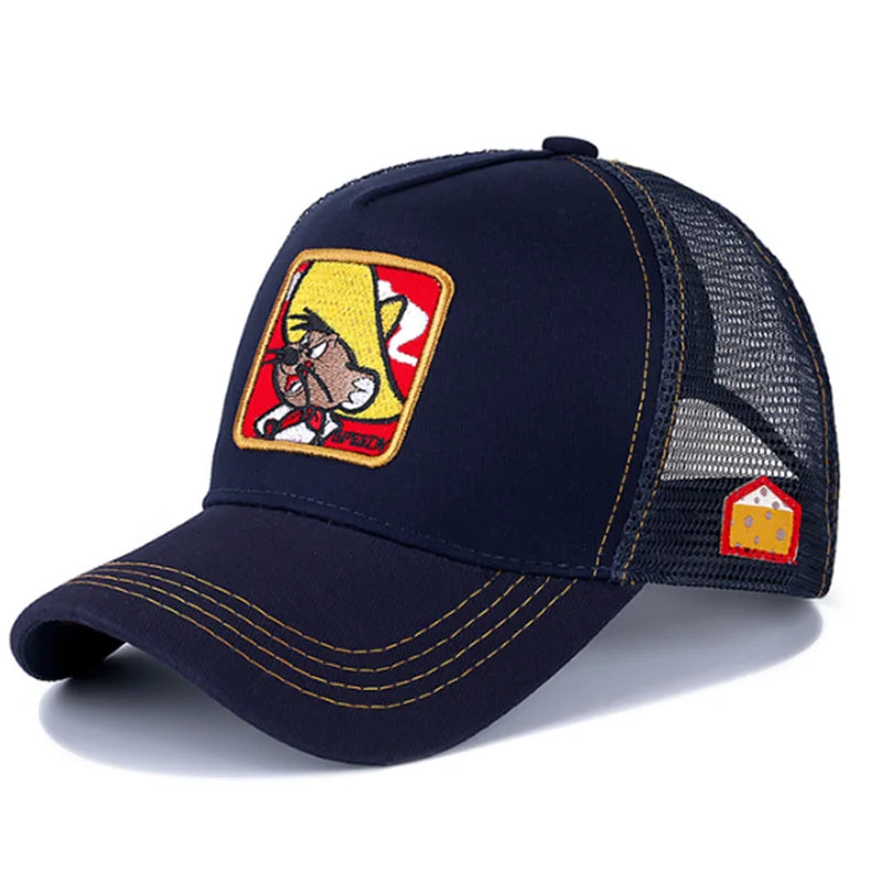 Anime Cartoon Baseball Cap — High-Quality Patch Trucker Hat Men Women Fandom Collectible