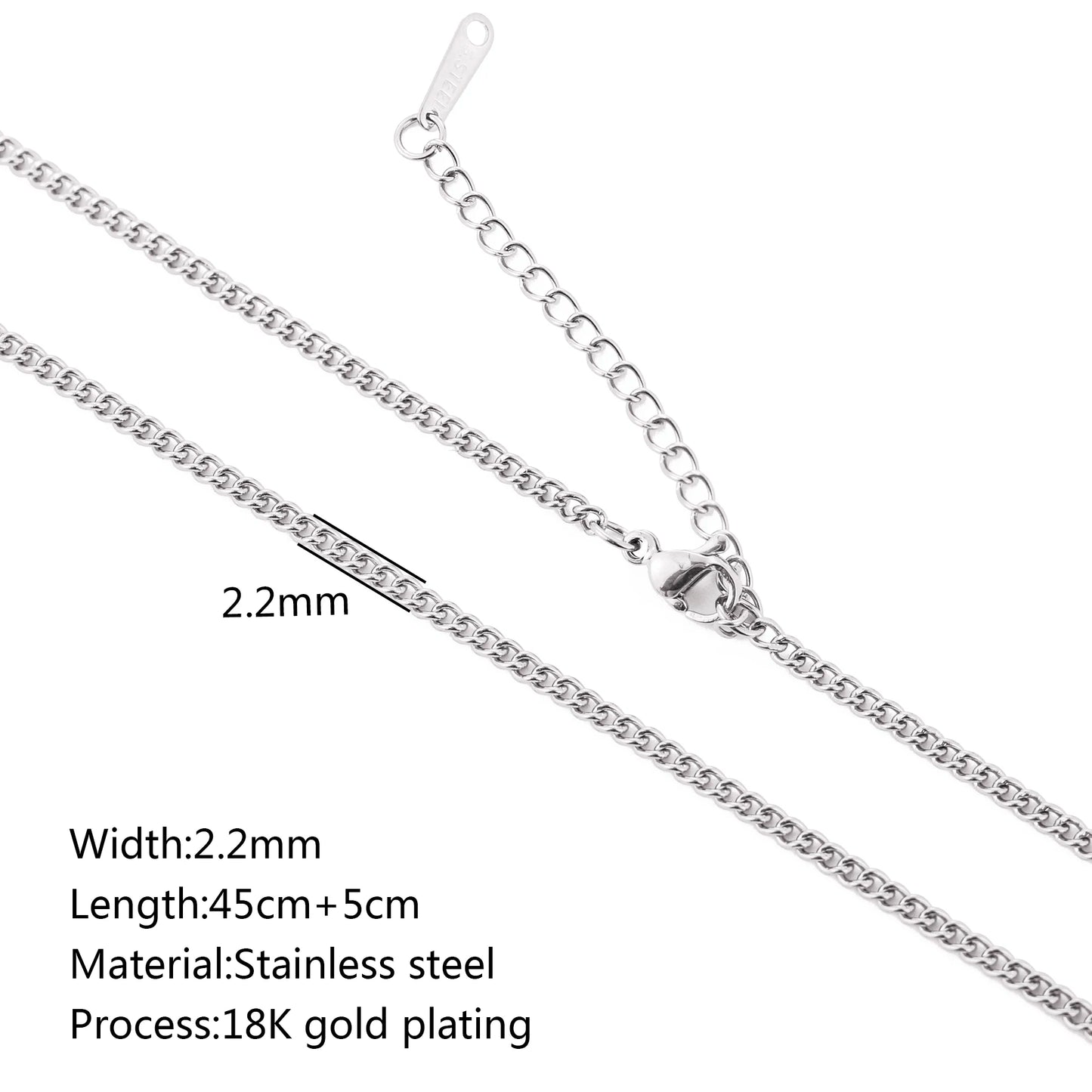 Unisex 5pc 18K Gold Cuba Cross Chain Necklace Set — PVD Plated Steel Jewelry — view 9 of jewelry