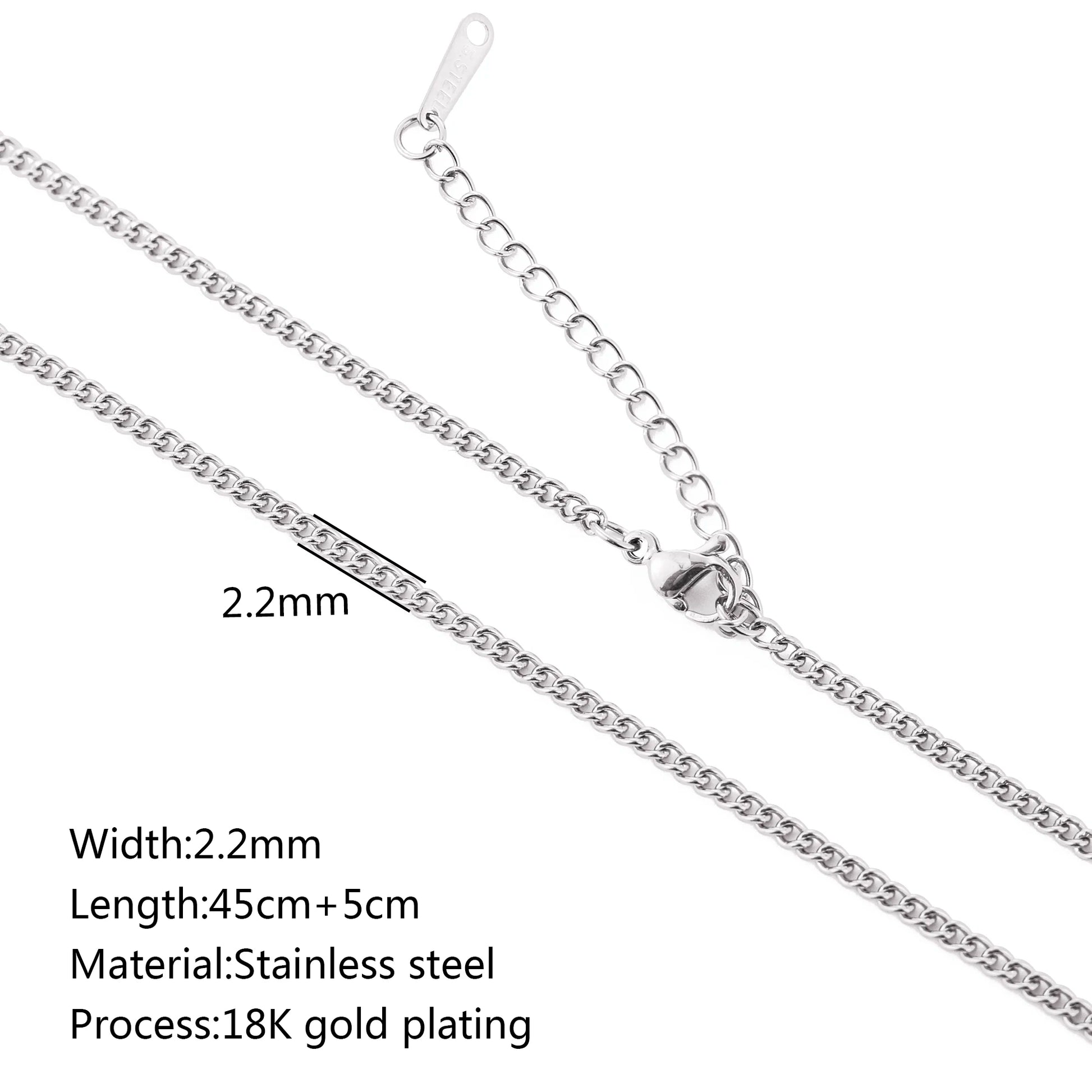 Unisex 5pc 18K Gold Cuba Cross Chain Necklace Set — PVD Plated Steel Jewelry — view 9 of jewelry